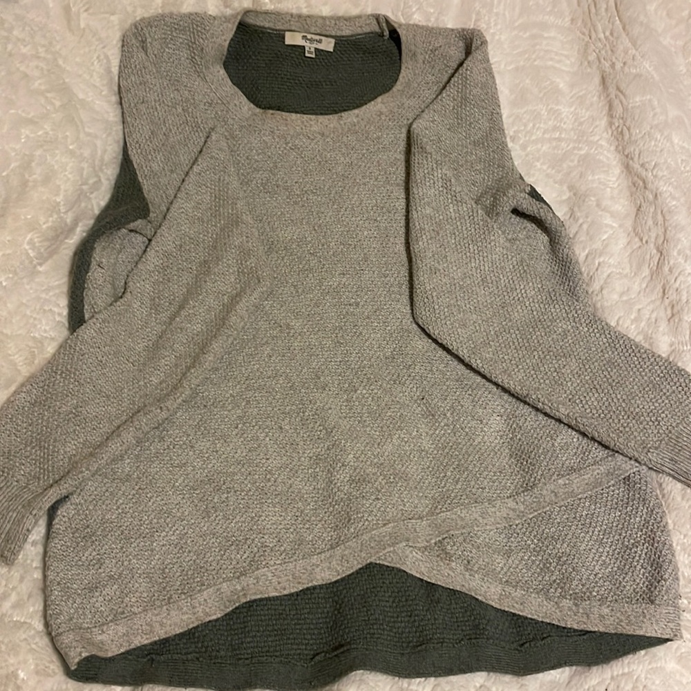Green and grey two tone Madewell sweater size S